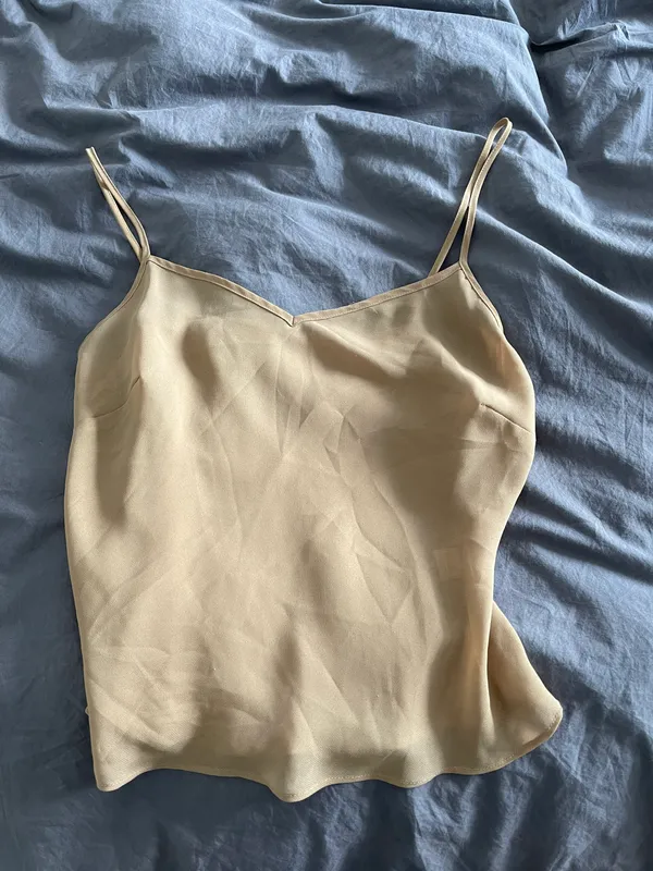 Spaghetti Strap Tan Blouse - Image 5