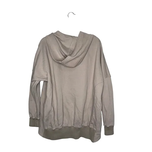 Bucket List Hoodie‎ Womens Large Tan Excellent Snap Henley Oversized Sweatshirt - Image 4