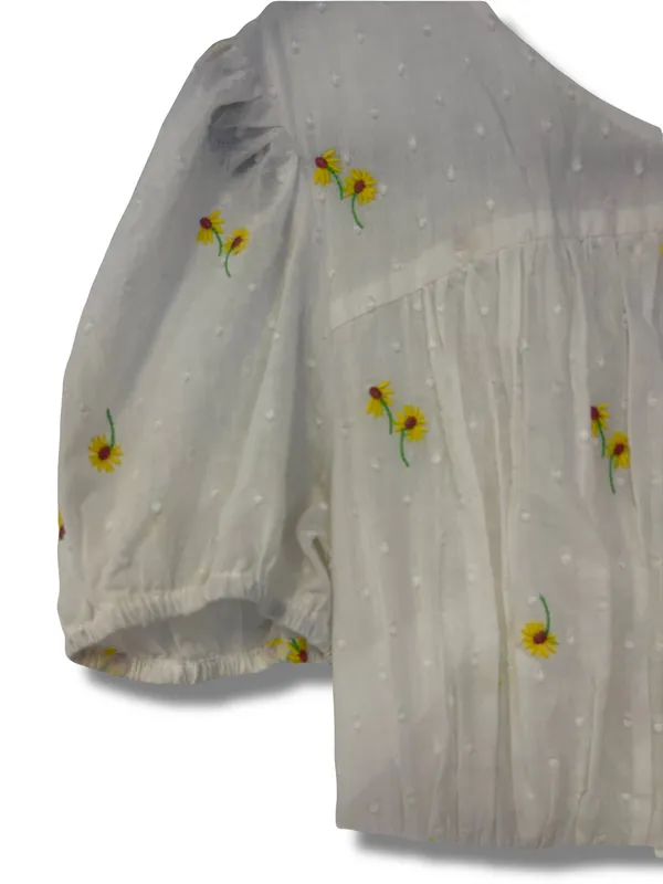 For Love & Lemons Womens Medium Swedish Dot Embroidered Sunflower Dress - Image 3