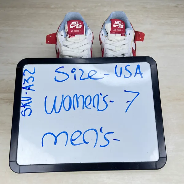 Nike Air Force 1 Shadow White University Red Sneakers CI0919-108 Womens 7 - Image 4