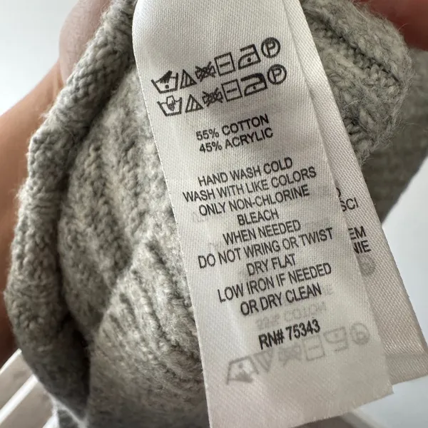 Tahari Gray Mock‎ Neck Cable Sweater Midi Dress - Image 5
