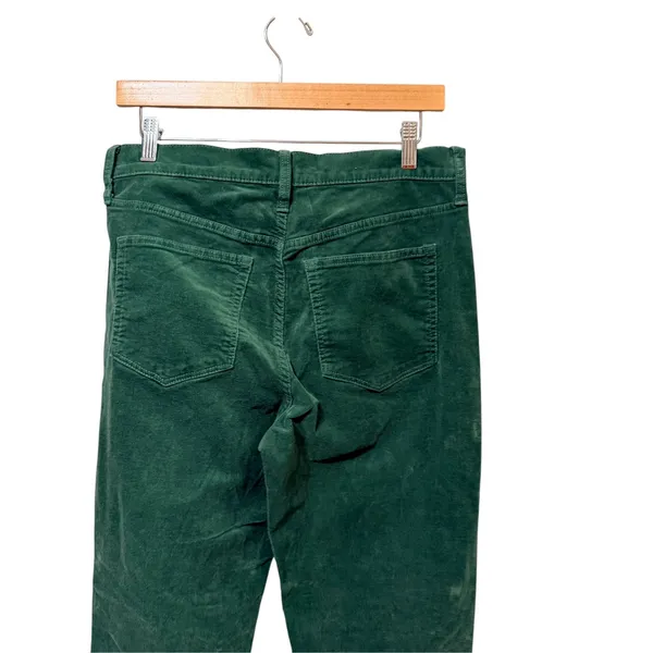 J.Crew Womens Green Corduroy Straight Leg High Rise Pants BT006 Size 29 - Image 4