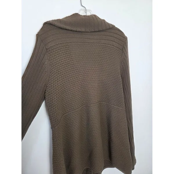 Calvin Klein Olive Green Knit Cardigan Sweater Ribbed Cozy Preppy Academia Large - Image 8