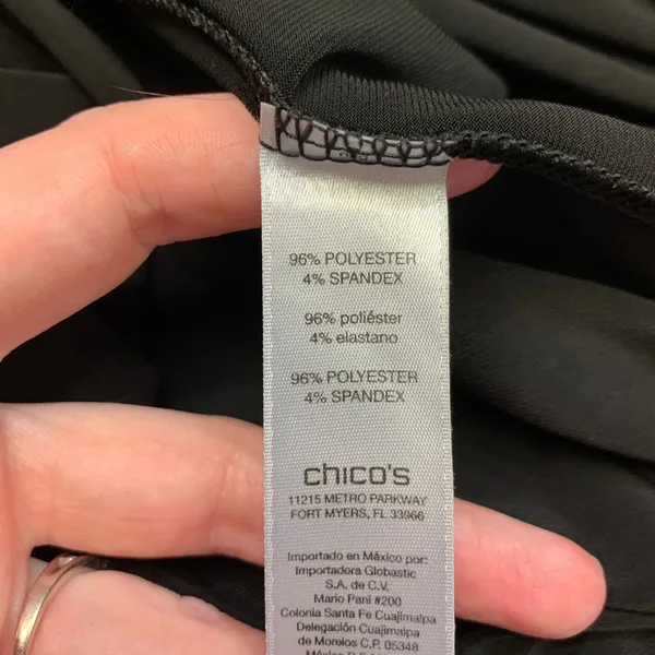 Chicos Black Cold‎ Shoulder Short Sleeve Maxi Dress Side Slit Womens Size Medium - Image 8