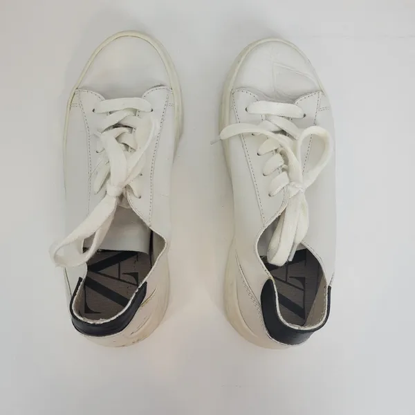 Zara Womens Shoes Size 35 White Low Top Lace-Up Round Toe Classic Casual Sneaker - Image 4