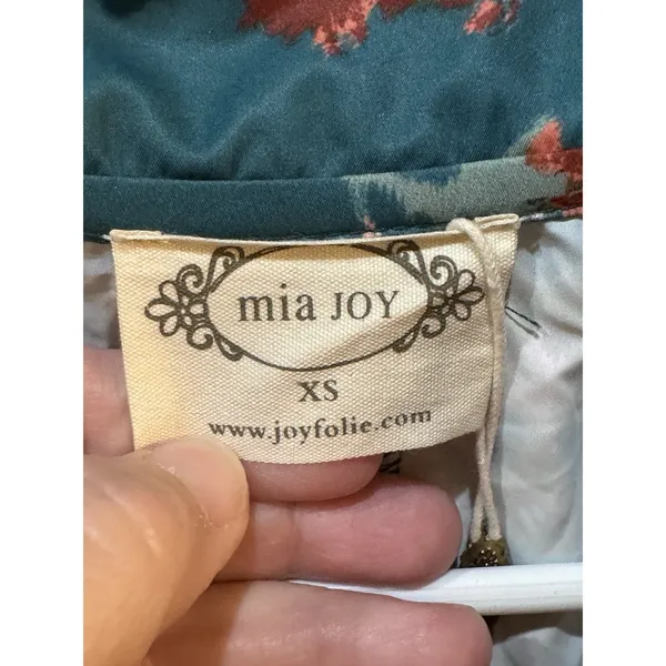 Joyfolie Womans Mia Joy Green‎ Floral Bomber Jacket windbreaker Size XS - Image 5