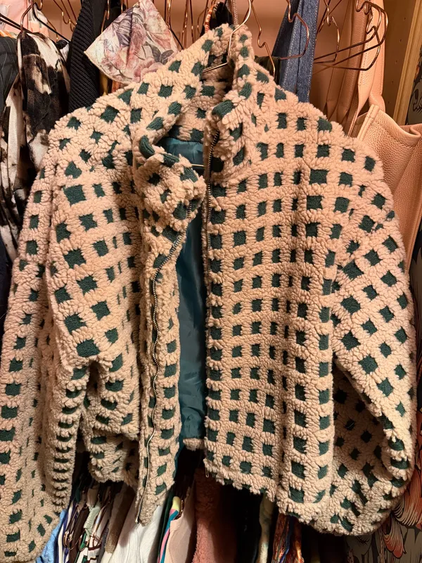 Boutique Checkered Sherpa Jacket - Image 2
