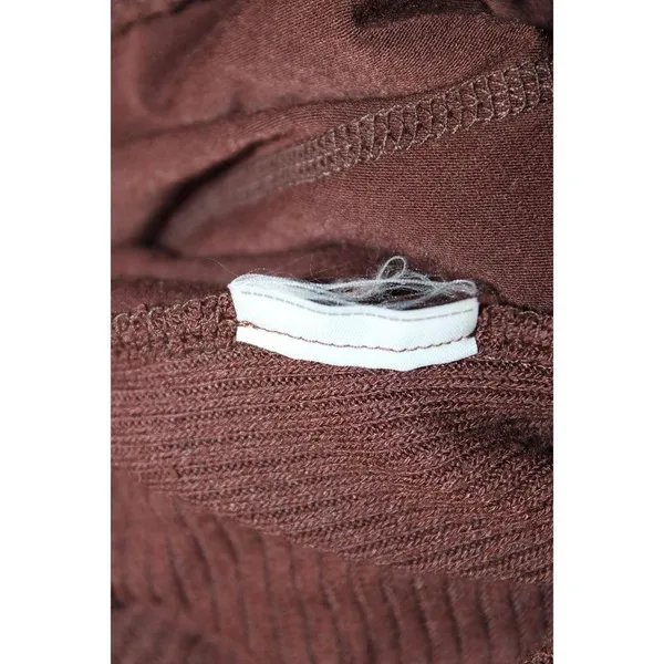 Womens Abercrombie & Fitch Brown Ribbed Knit Wide Leg Pants with Pockets Size XS - Image 5