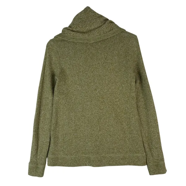 J. Crew Knit Sweater Womens Small Wool Blend Cowl Neck Green Pockets Gorpcore‎ - Image 2