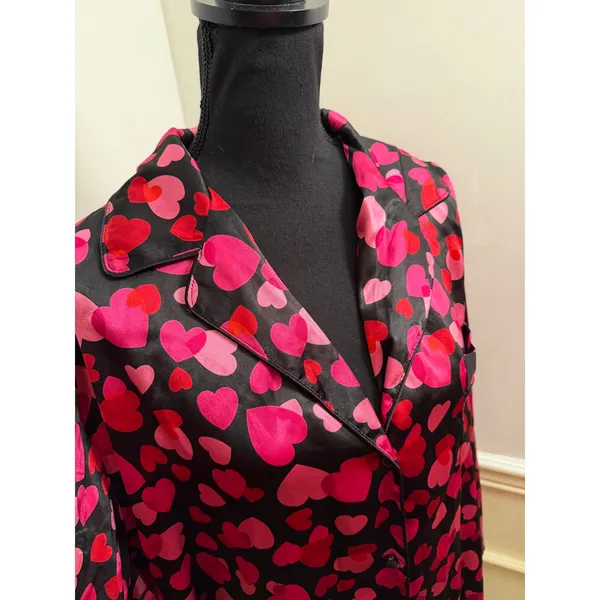 Frederick’s of Hollywood Valentine’s Day Satin Heart Pajama Top Romantic PJ - Image 3