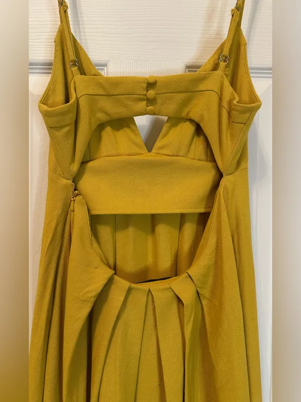 Asos Mustard Yellow Spaghetti Strap Maxi Dress - Image 5