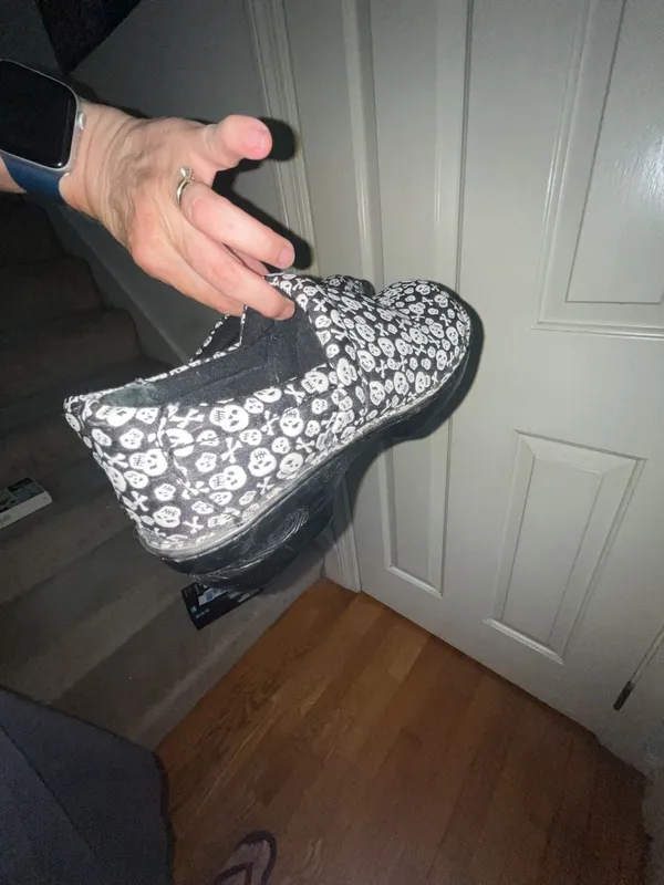 B.O.C. Born Concept Women's Black and White Skull Print Slip-On Clogs - Image 6