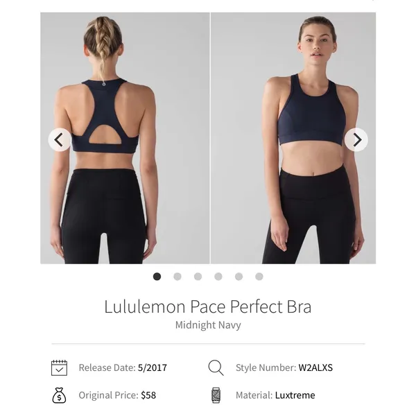 Lululemon Pace Perfect Bra Midnight Navy 8 women - Image 6