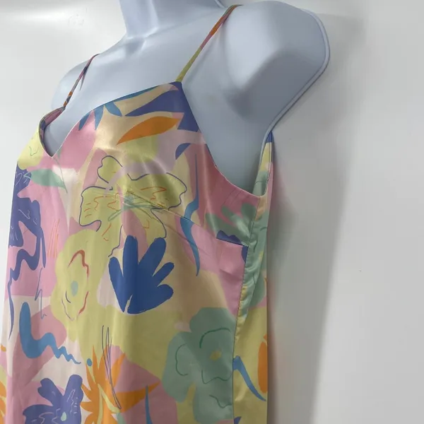 Chi Chi Satin Slip Dress Sz 10 Y2K Coquette Pastel Florall Festival Maxi Resort - Image 5