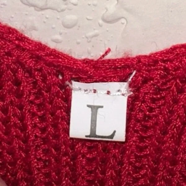 Red Ribbed Knit‎ Bodycon Sweater Dress Sleeveless Large - Image 3