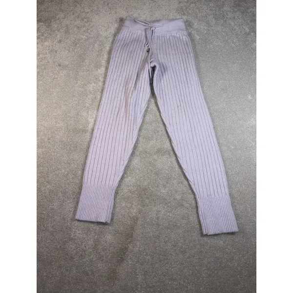 Free People Intimately Around the Clock Cozy Jogger Pants Purple Ribbed, Size Xs - Image 2