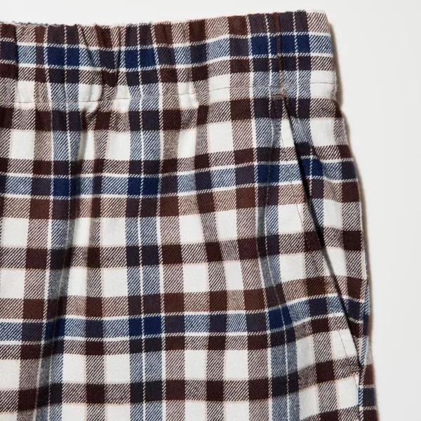 Uniqlo Flannel Pants | Checked NWT Brown Large - Image 5