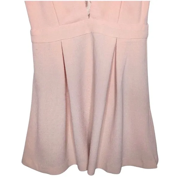 BCBG Womens Blush Pink Lace V-Neck Mini Pleated Dress‎ Romantic Shower Wedding - Image 7