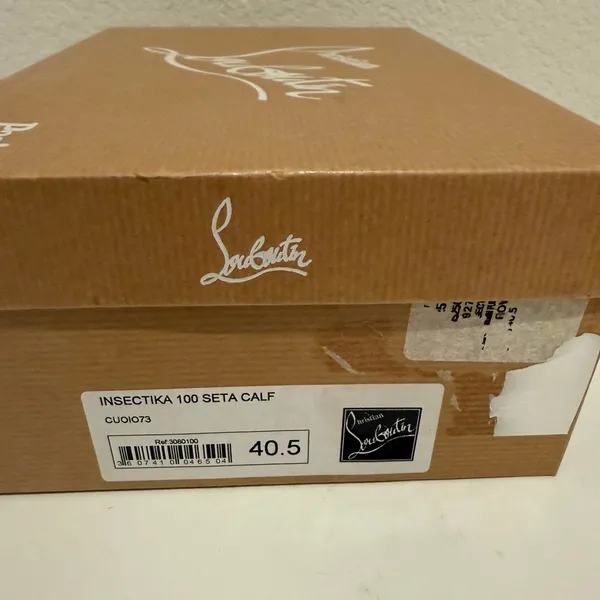 Christian Louboutin Insectika 100 Seta Caramel Tan High Heels 40.5 - Image 14