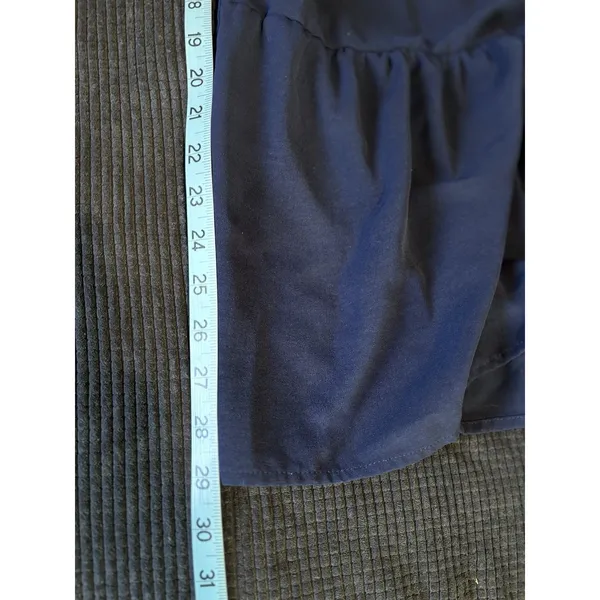 SHEIN Navy Wide Leg Pants High Rise Tiered Ruffle Size 0XL Flowy Elastic‎ Waist - Image 8