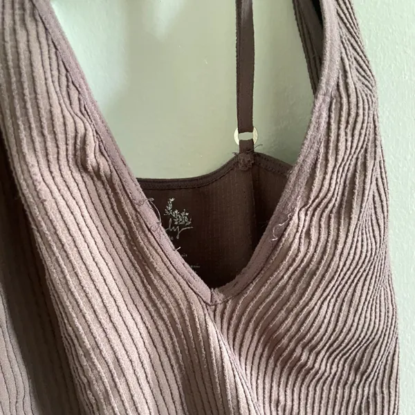 Free People Brown Ribbed Tank Top - Image 2