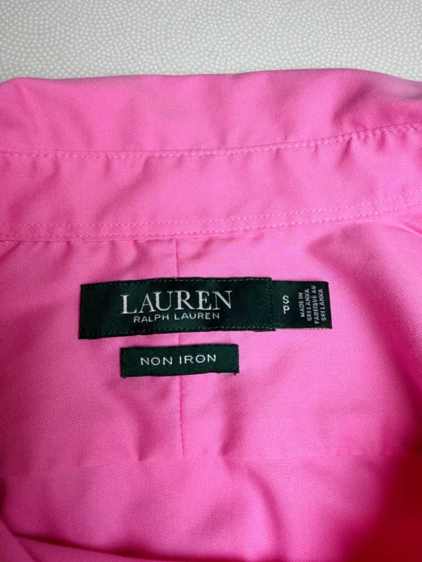 Lauren Ralph Lauren Pink Non Iron Cotton Button Down Shirt Size S - Image 4