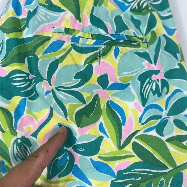 Lilly‎ Pulitzer Tropical Floral Print Shorts Womens Small High Rise Pleated - Image 8