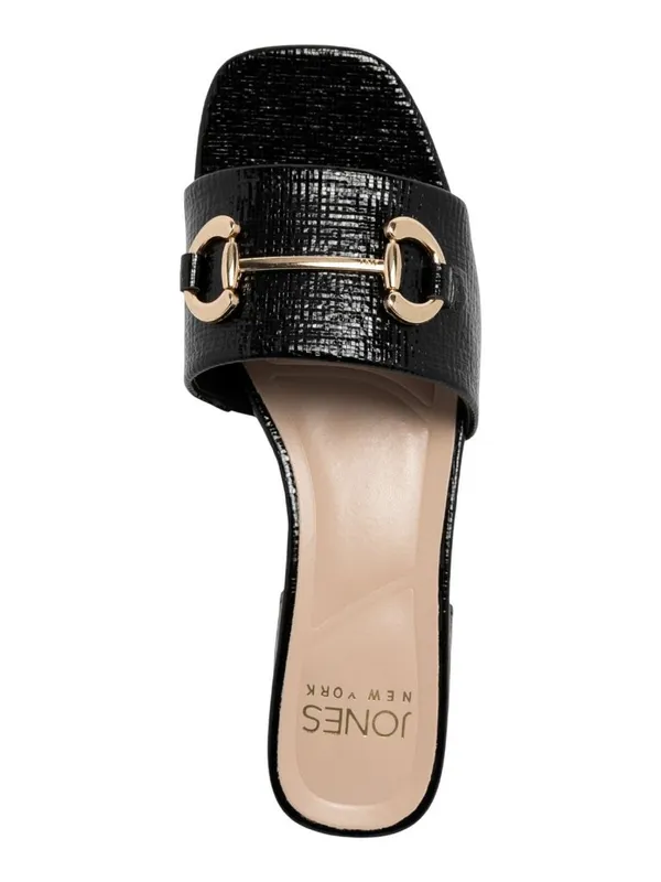 NWT Jones New York Womens Uniqua Block Heel Dress Sandals Black Crinkle 7.5M - Image 4