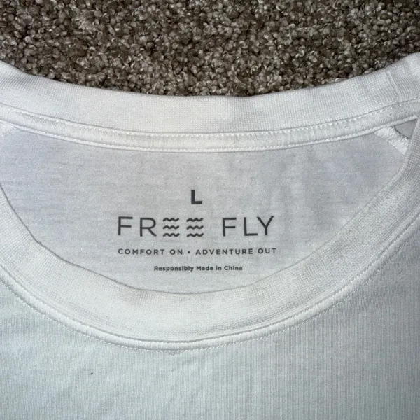 Free Fly Bamboo Long Sleeve Tee Women Large White Good‎ Outdoor Performance Top - Image 3