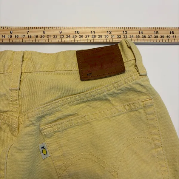 Levi's 501 Original Fit Jeans Womens 29 Yellow Straight Leg Button Fly Denim - Image 5