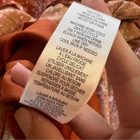 WAYF Burnt‎ Orange Floral Keyhole Tiered Midi Dress Size Small NWOT - Image 12
