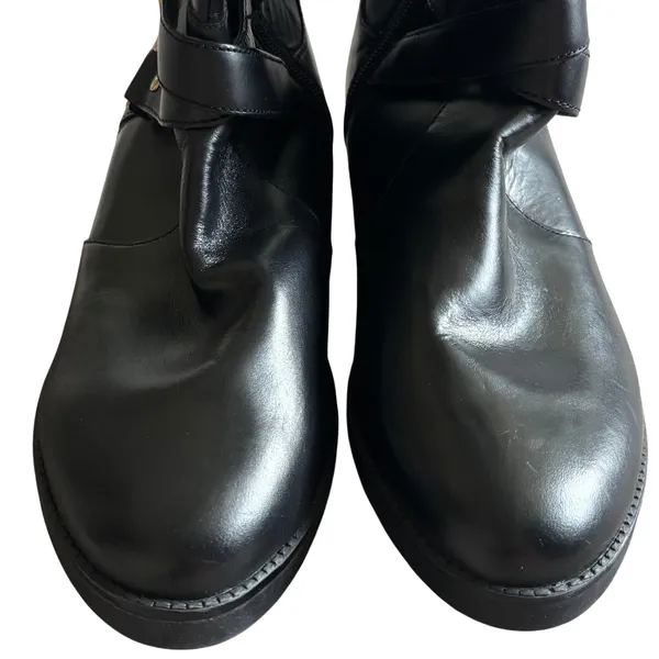 Bandolino Knee High Leather Boots‎ Sz 10 Black Brown Equestrian - Image 3