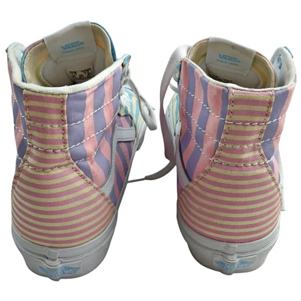 Vans Sk8-Hi Top Pastel Striped 721356 Patchwork M7.5 W9 Skate Shoe Sneaker - Image 3
