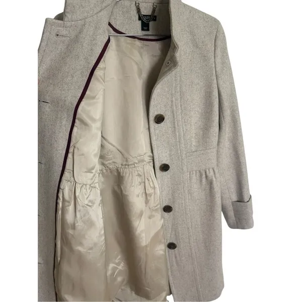J.Crew Factory Skirted Dress Coat Heather Cloud 2 - Image 4