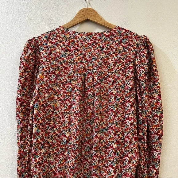 AFRM Nora Floral Bodysuit in Red‎ Ditsy Long Sleeves Size M - Image 6