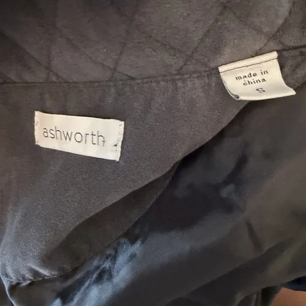 Ashworth Small Quilted Lightweight Jacket Washed Black Collar Outerwear Button - Image 6