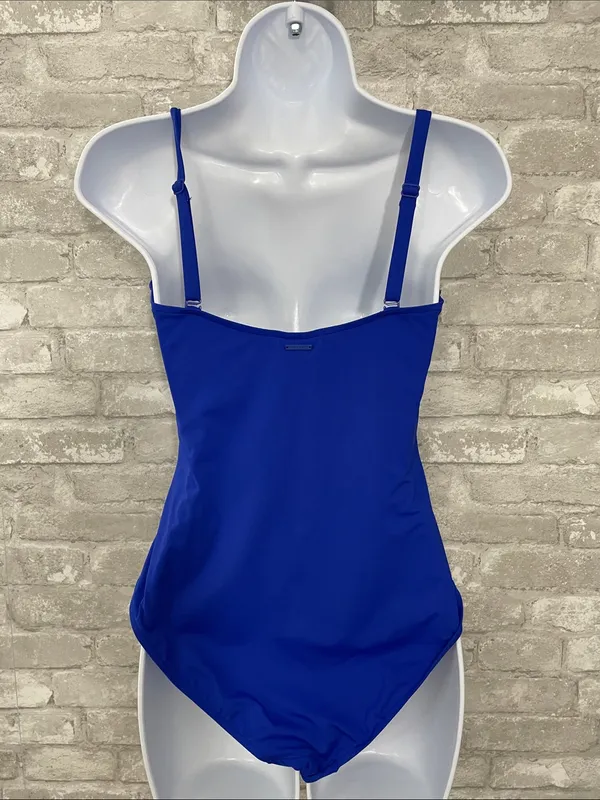 Sea Level Royal Blue Scalloped Square Neck Bralette One Piece Swimsuit - Image 2
