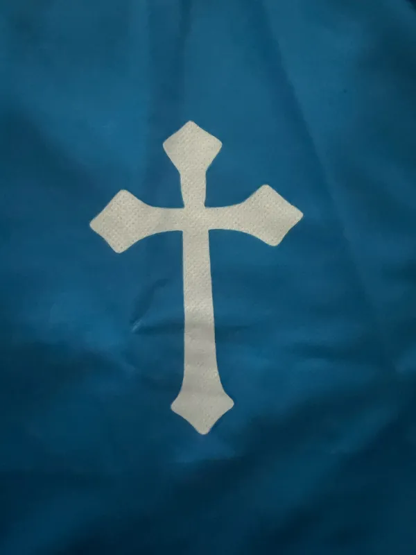 Men’s Premium Quality Blue Shirt with White Cross Size XL - Image 6