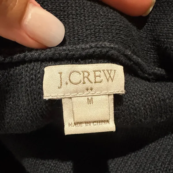 J. Crew Black Linen Blend Open Cardigan Size Medium - Image 4