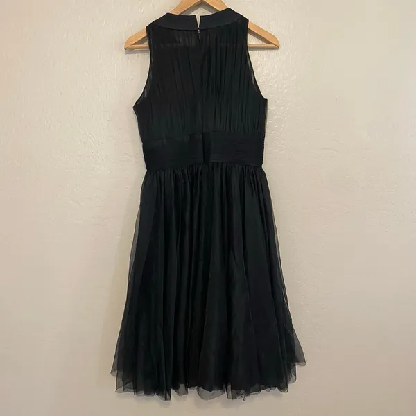 Unique Vintage Womens Sz Medium Tulle Swing Dress Knee Length Mesh Occasion - Image 3
