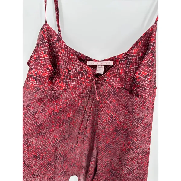 Victoria's Secret‎ Womens Red Satin Nightgown Sz L Red Sexy Lingerie Tie Open - Image 6