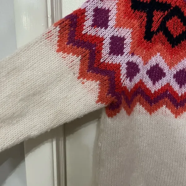 AERIE Wool Laine Blend Fair Isle Oversized Turtleneck‎ Long Sleeve Sweater XS - Image 5