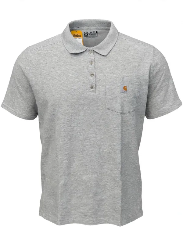 Carhartt Light Heather Gray Henley Polo with Chest Pocket - Image 8