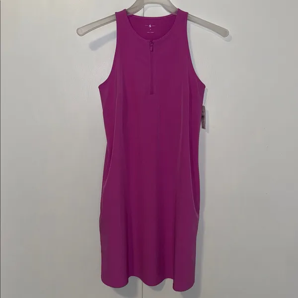 Lou & Grey Wanderweave Active Zip Halter Dress w Pockets Women’s XS Extra Small - Image 5