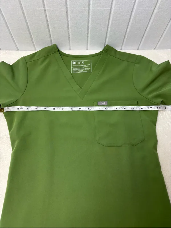 Figs Olive Green‎ Women's V-Neck Scrub Top - Image 3