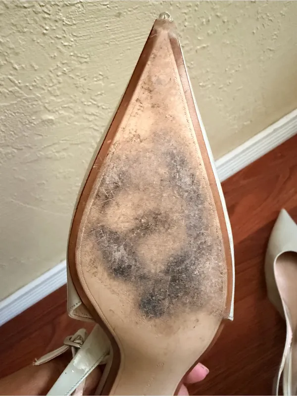 Zara Cream Patent Slingback Kitten Heels - Image 5