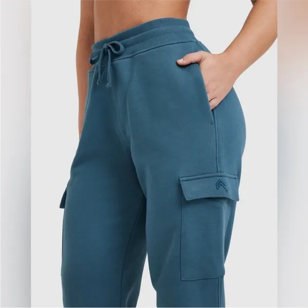 Oner Active All Day Cargo Joggers Sz Medium Teal Blue Pocket Sweatpants - Image 3
