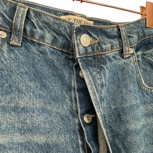 NWT Free People Zane Mid Rise Straight Leg Jeans Button‎ Fly Blue Denim Size 30 - Image 8