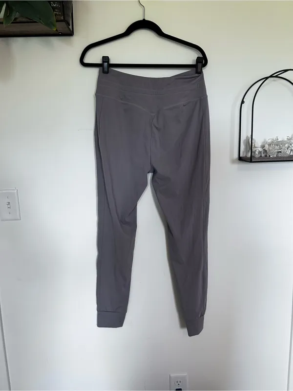 Halara Gray Plush High Waisted Drawstring Pocket Plain Full Length Pants Large - Image 2