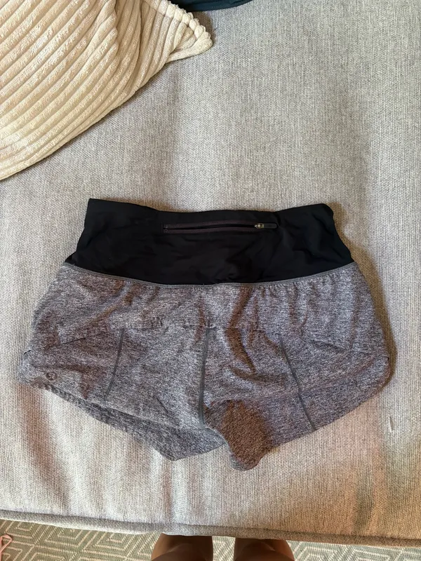 Grey low waisted lulu shorts - Image 2